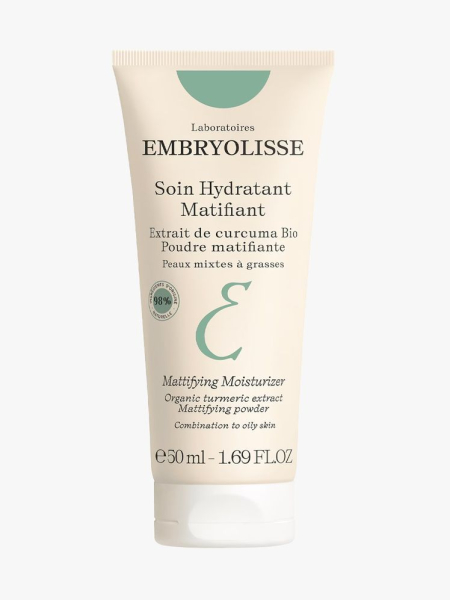Embryolisse Mattifying Moisturizer in branded tube component on a light gray background